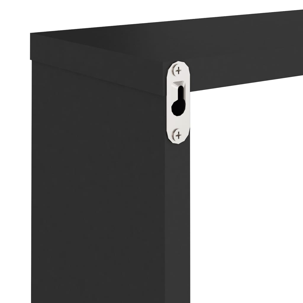 Wall Cube Shelves 6 pcs Black 30x15x30 cm - OLBRIT