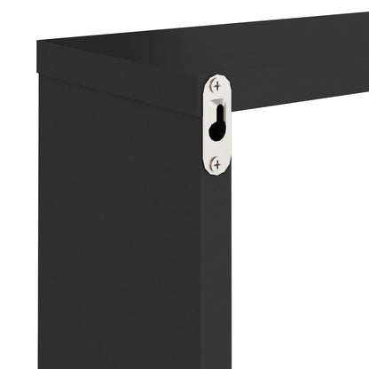 Wall Cube Shelves 6 pcs Black 30x15x30 cm - OLBRIT