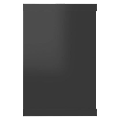 Wall Cube Shelf 6 pcs High Gloss Black 60x15x23 cm Engineered Wood - OLBRIT