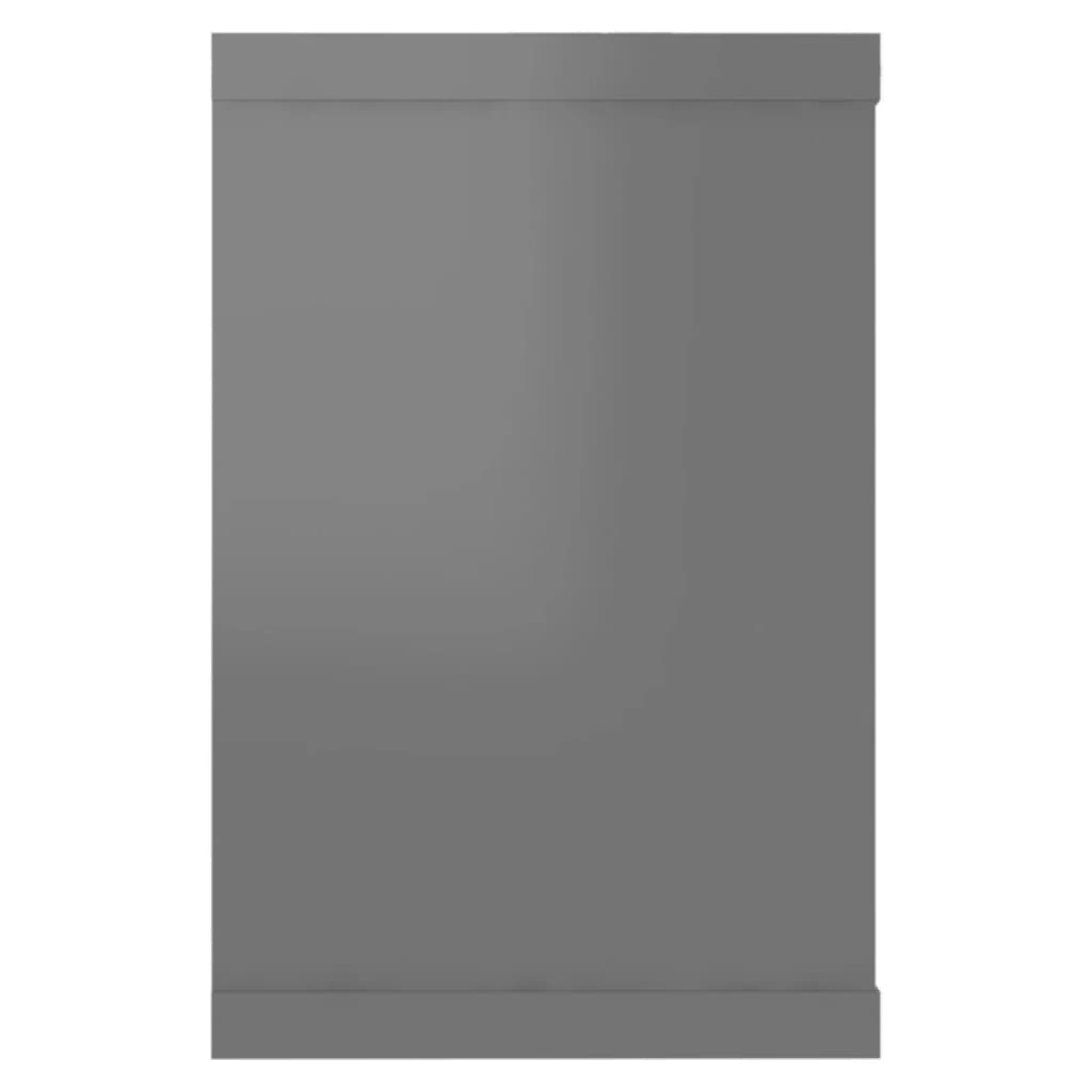 Wall Cube Shelf 6 pcs High Gloss Grey 60x15x23 cm Engineered Wood - OLBRIT