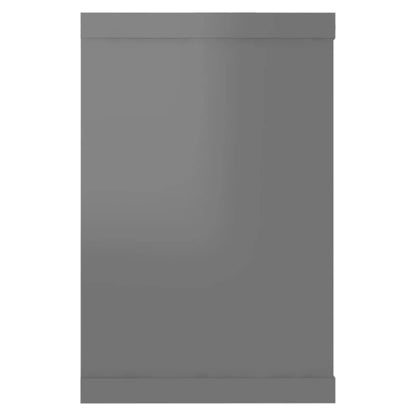 Wall Cube Shelf 6 pcs High Gloss Grey 60x15x23 cm Engineered Wood - OLBRIT