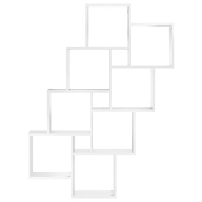 Wall Cube Shelf White 90x15x119 cm Engineered Wood - OLBRIT