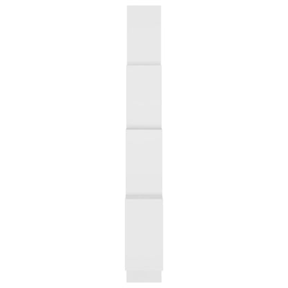 Wall Cube Shelf White 90x15x119 cm Engineered Wood - OLBRIT