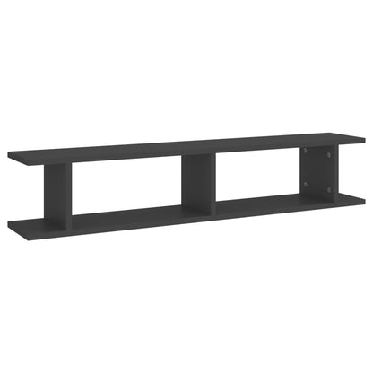 Wall Shelf 2 pcs Grey 105x18x20 cm Engineered Wood - OLBRIT