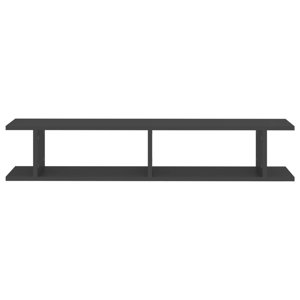 Wall Shelf 2 pcs Grey 105x18x20 cm Engineered Wood - OLBRIT