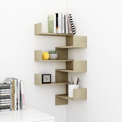 Wall Corner Shelf 2 pcs Sonoma Oak 40x40x50 cm Engineered Wood - OLBRIT