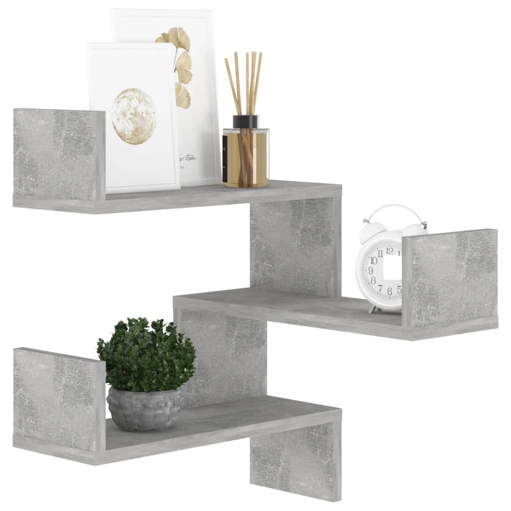 Wall Corner Shelf Concrete Grey 40x40x50 cm Engineered Wood - OLBRIT