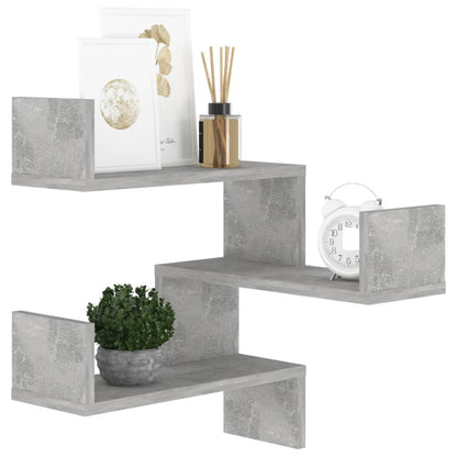 Wall Corner Shelf Concrete Grey 40x40x50 cm Engineered Wood - OLBRIT