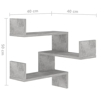 Wall Corner Shelf Concrete Grey 40x40x50 cm Engineered Wood - OLBRIT
