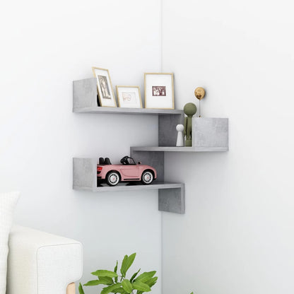 Wall Corner Shelf Concrete Grey 40x40x50 cm Engineered Wood - OLBRIT