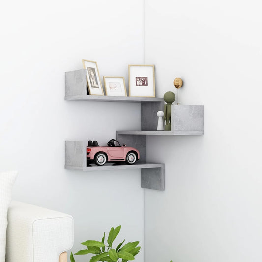 Wall Corner Shelf Concrete Grey 40x40x50 cm Engineered Wood - OLBRIT