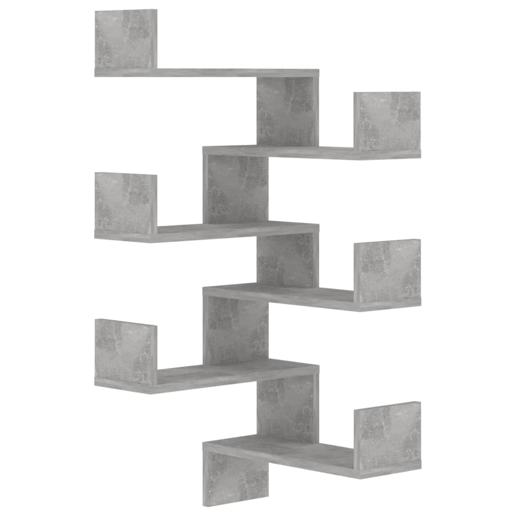 Wall Corner Shelf 2 pcs Concrete Grey 40x40x50 cm Engineered Wood - OLBRIT