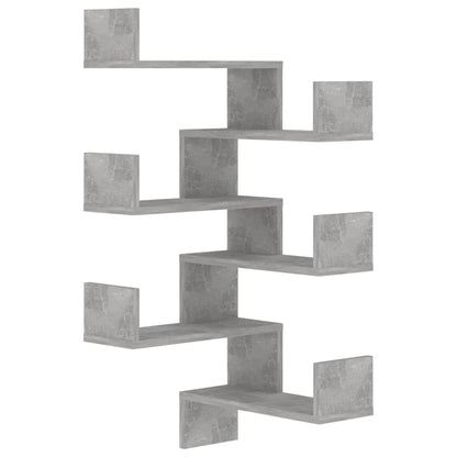 Wall Corner Shelf 2 pcs Concrete Grey 40x40x50 cm Engineered Wood - OLBRIT