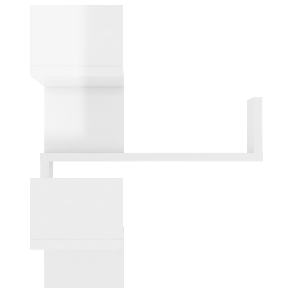 Wall Corner Shelf 2 pcs High Gloss White 40x40x50 cm Engineered Wood - OLBRIT