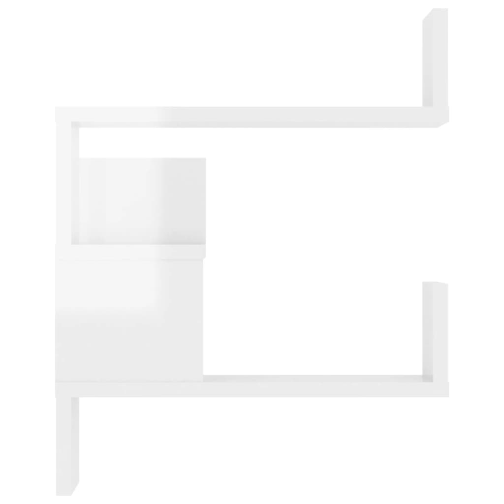 Wall Corner Shelf 2 pcs High Gloss White 40x40x50 cm Engineered Wood - OLBRIT