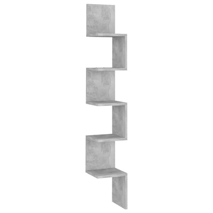 Wall Corner Shelf Concrete Grey 20x20x127.5 cm Engineered Wood - OLBRIT