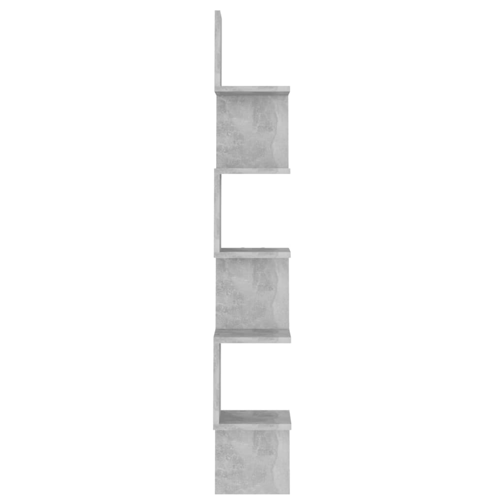 Wall Corner Shelf Concrete Grey 20x20x127.5 cm Engineered Wood - OLBRIT