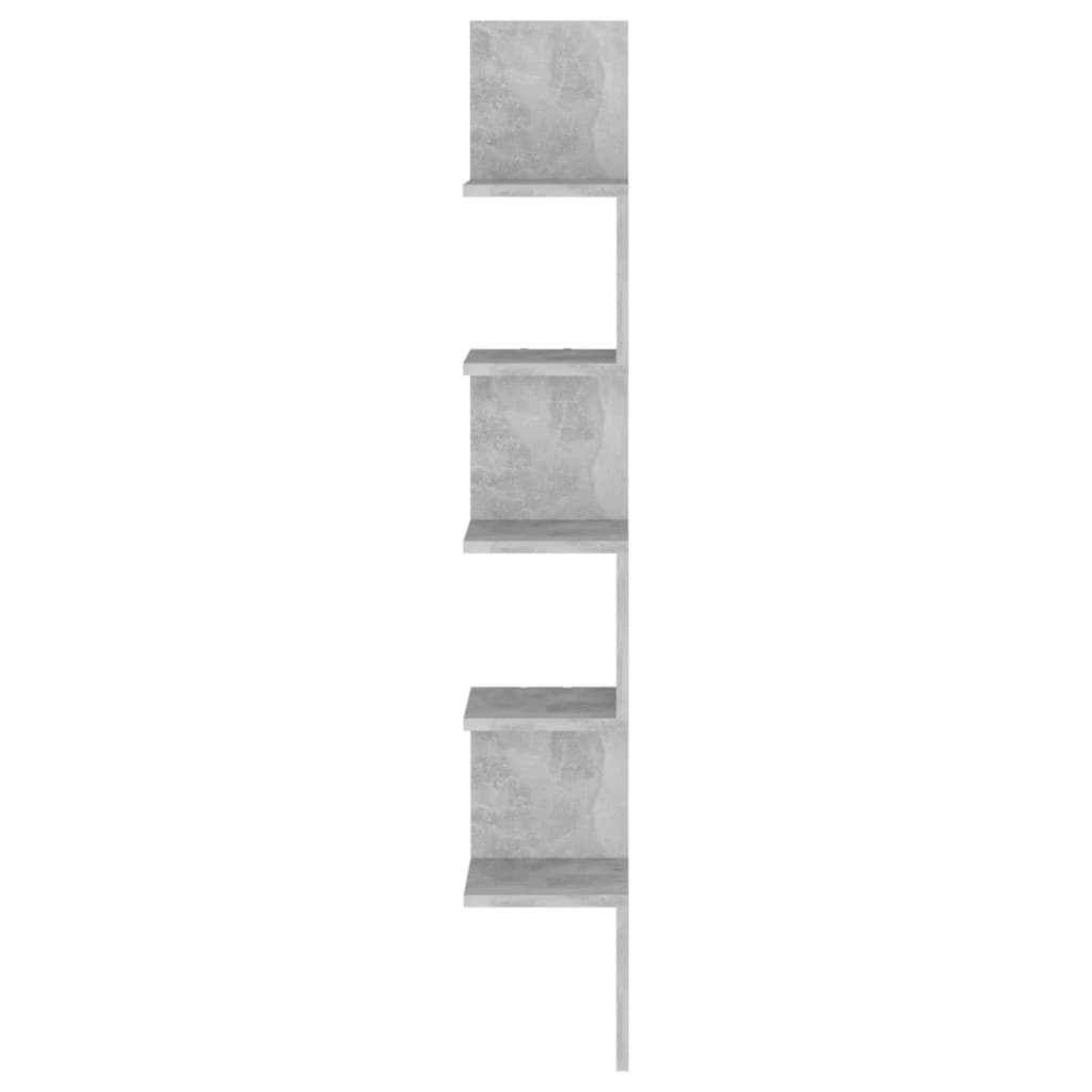 Wall Corner Shelf Concrete Grey 20x20x127.5 cm Engineered Wood - OLBRIT