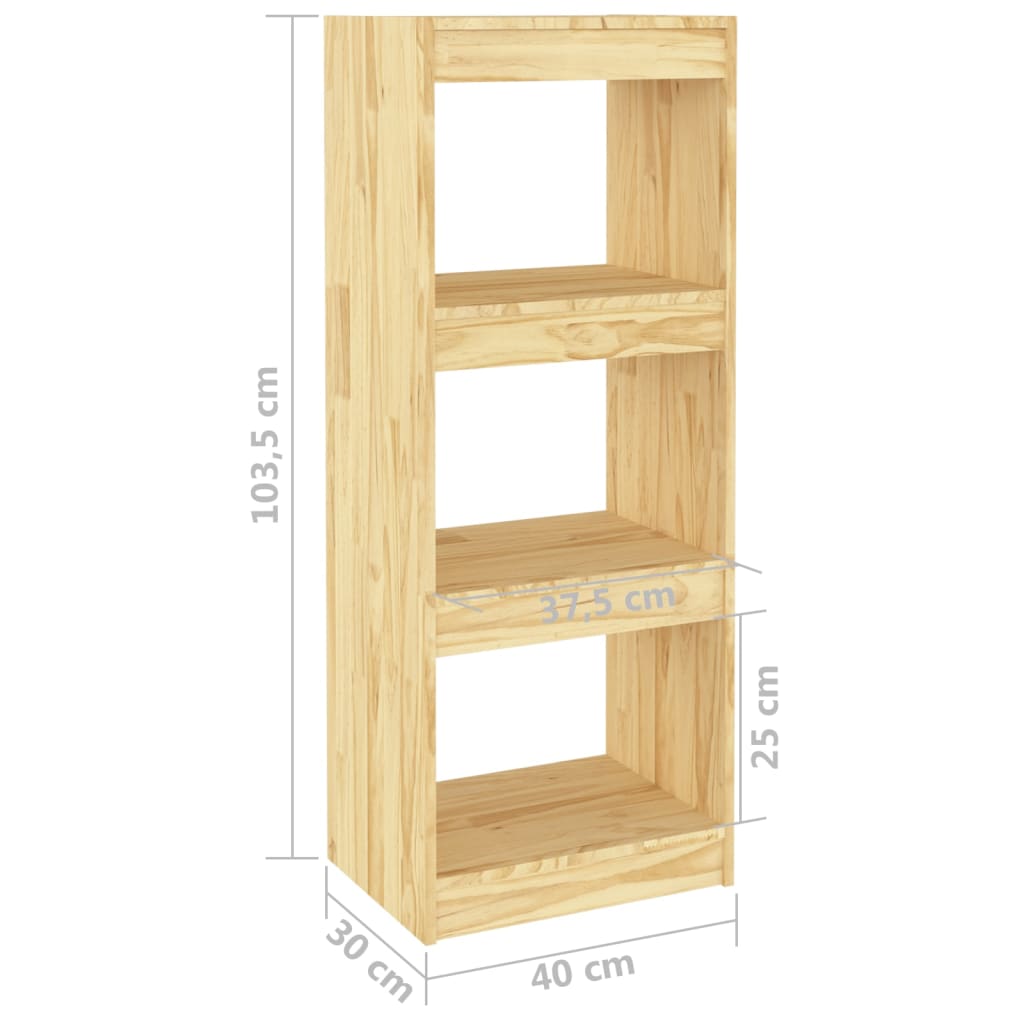 Book Cabinet/Room Divider 40x30x103.5 cm Solid Pinewood - OLBRIT