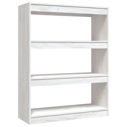 Book Cabinet/Room Divider White 100x30x103 cm Solid Pinewood - OLBRIT