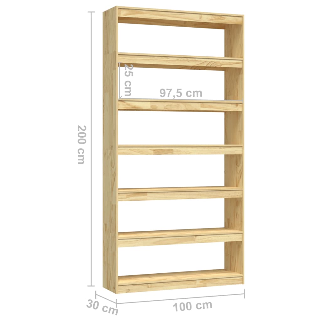 Book Cabinet/Room Divider 100x30x200 cm Solid Pinewood - OLBRIT