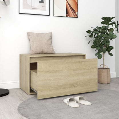 Hall Bench 80x40x45 cm Sonoma Oak Engineered Wood - OLBRIT