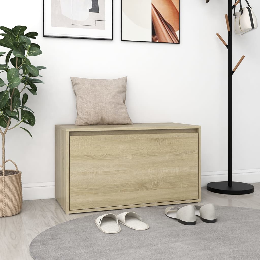 Hall Bench 80x40x45 cm Sonoma Oak Engineered Wood - OLBRIT