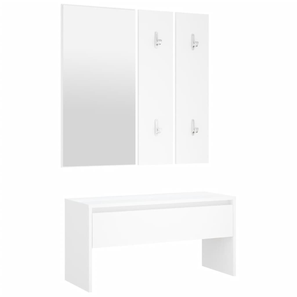 Hallway Furniture Set White Engineered Wood - OLBRIT