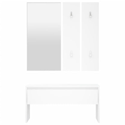 Hallway Furniture Set White Engineered Wood - OLBRIT