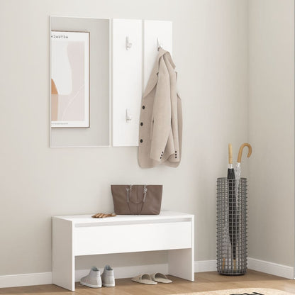 Hallway Furniture Set White Engineered Wood - OLBRIT