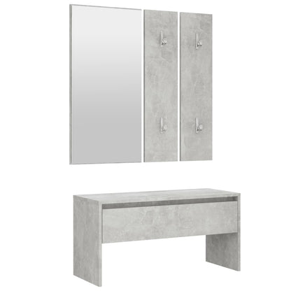 Hallway Furniture Set Concrete Grey Engineered Wood - OLBRIT