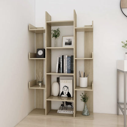 Book Cabinet Sonoma Oak 86x25.5x140 cm Engineered Wood - OLBRIT