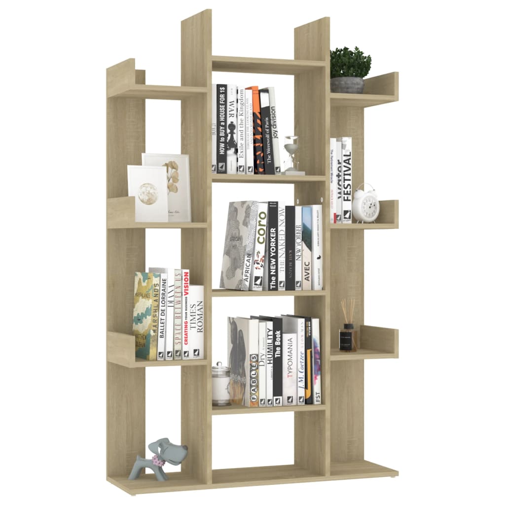 Book Cabinet Sonoma Oak 86x25.5x140 cm Engineered Wood - OLBRIT