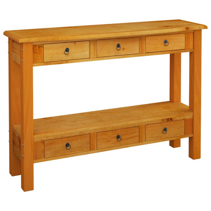 Console Table with Drawers 110x30x75 cm Solid Wood Mahogany - OLBRIT