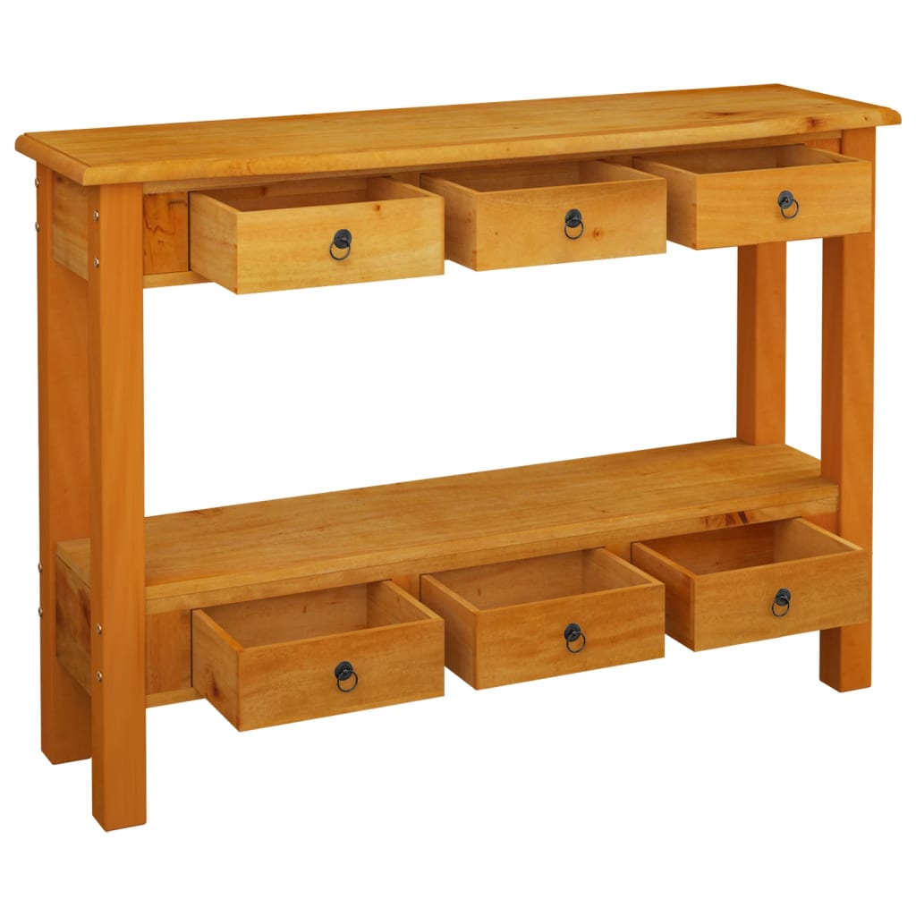 Console Table with Drawers 110x30x75 cm Solid Wood Mahogany - OLBRIT