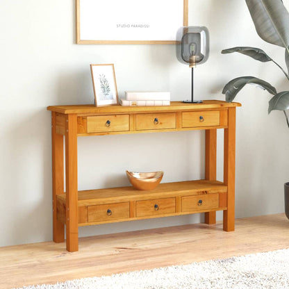 Console Table with Drawers 110x30x75 cm Solid Wood Mahogany - OLBRIT