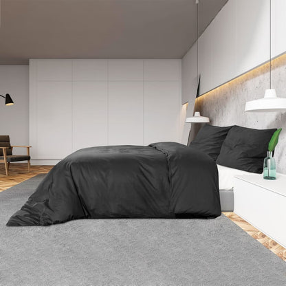 Duvet Cover Set Black 155x220 cm Light-weight Microfiber - OLBRIT