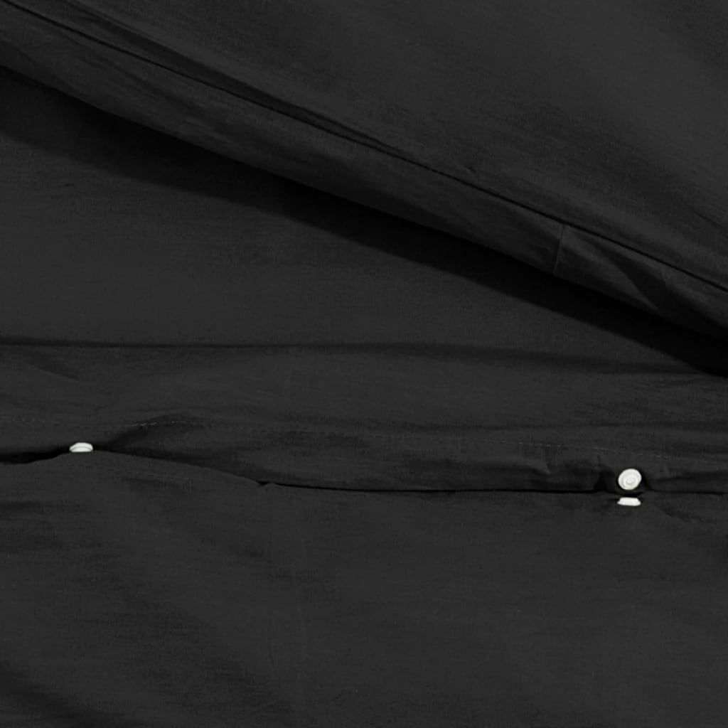 Duvet Cover Set Black 225x220 cm Light-weight Microfiber - OLBRIT