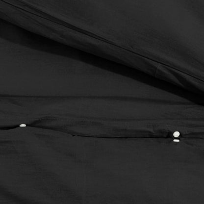 Duvet Cover Set Black 225x220 cm Light-weight Microfiber - OLBRIT