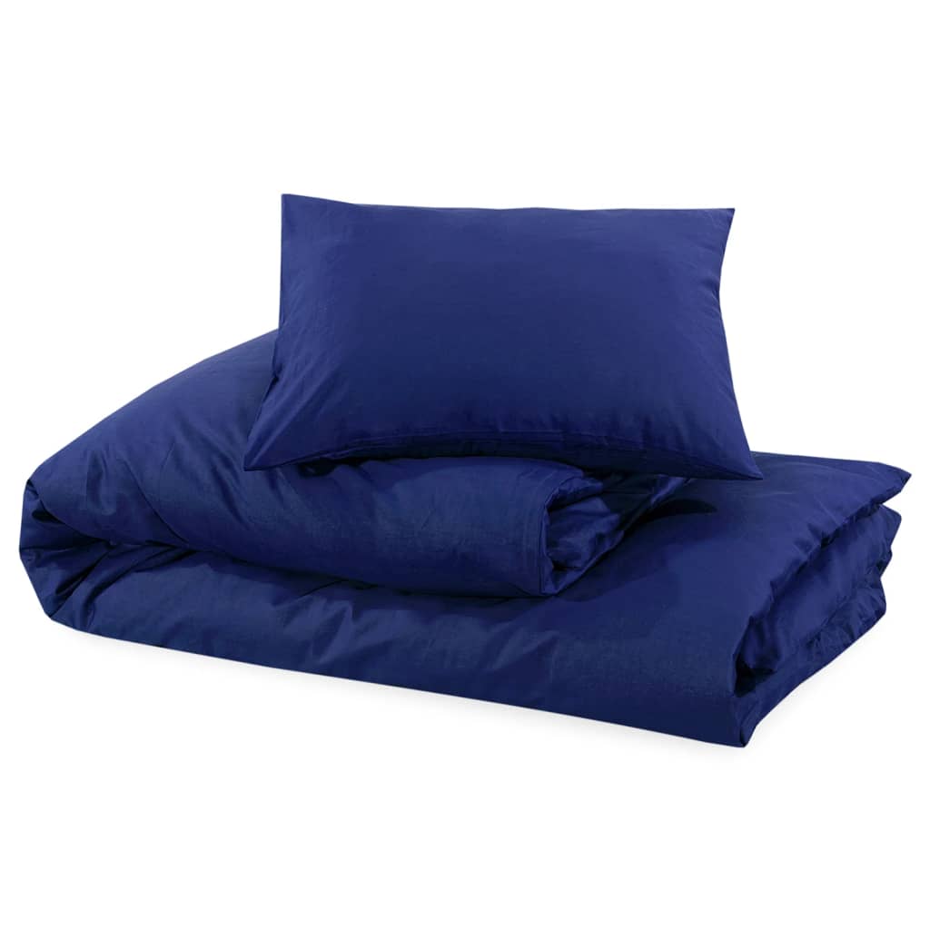 Duvet Cover Set Navy Blue 135x200 cm Light-weight Microfiber - OLBRIT
