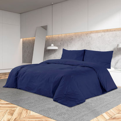 Duvet Cover Set Navy Blue 135x200 cm Light-weight Microfiber - OLBRIT