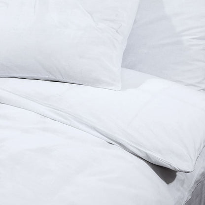 Duvet Cover Set White 155x220 cm Light-weight Microfiber - OLBRIT