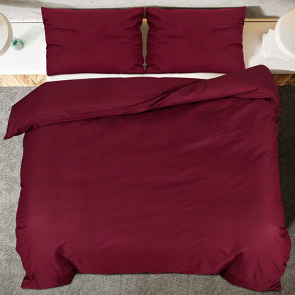 Duvet Cover Set Bordeaux 135x200 cm Light-weight Microfiber - OLBRIT