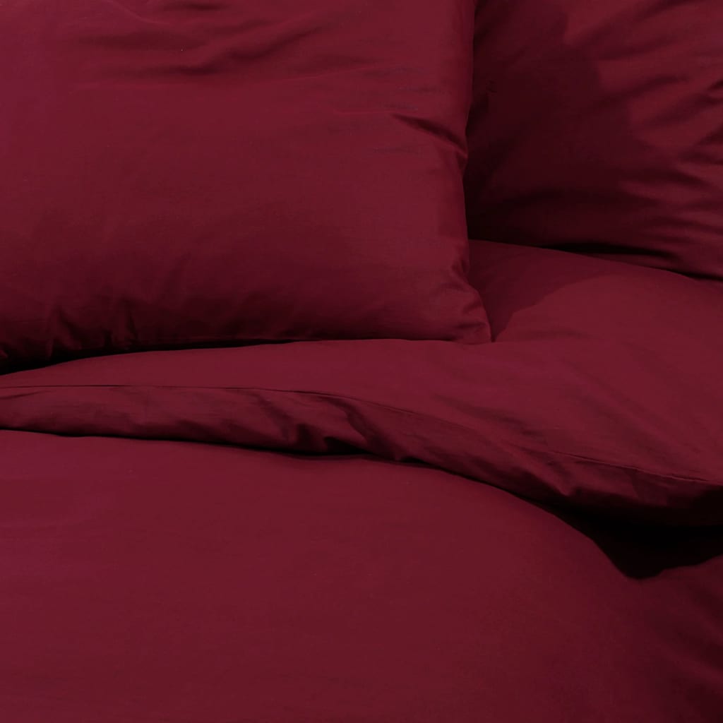 Duvet Cover Set Bordeaux 135x200 cm Light-weight Microfiber - OLBRIT