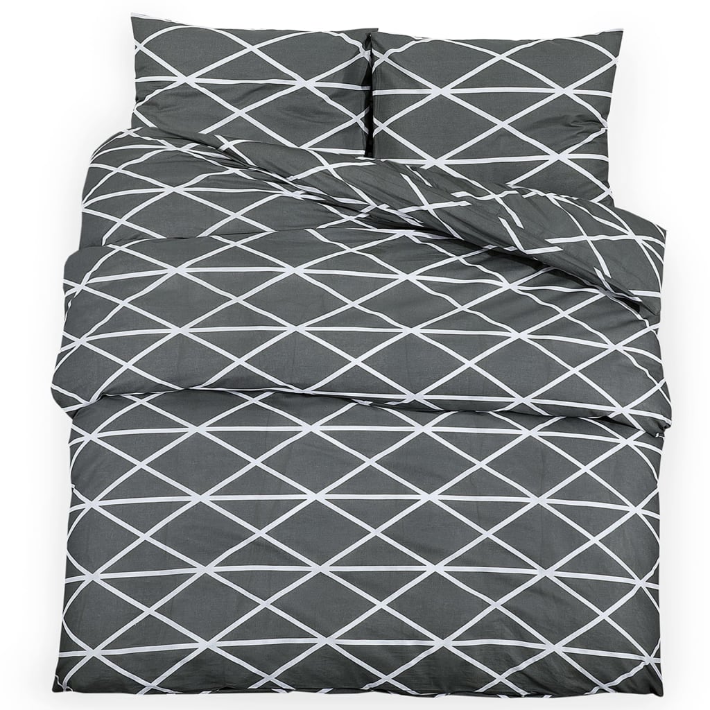 Duvet Cover Set Grey 135x200 cm Cotton - OLBRIT