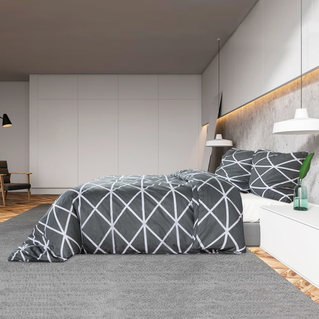 Duvet Cover Set Grey 135x200 cm Cotton - OLBRIT