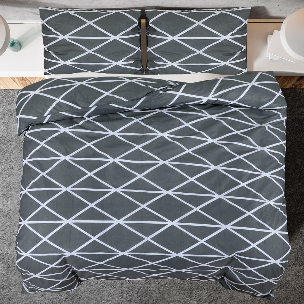 Duvet Cover Set Grey 135x200 cm Cotton - OLBRIT