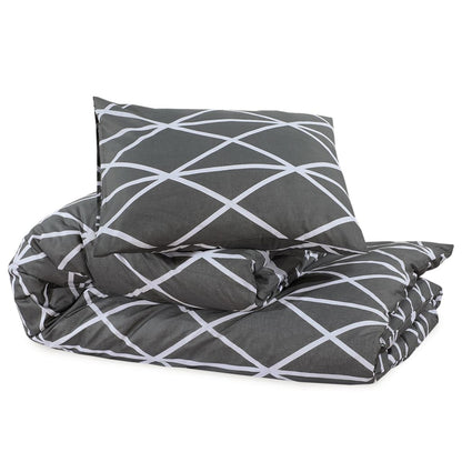 Duvet Cover Set Grey 135x200 cm Cotton - OLBRIT