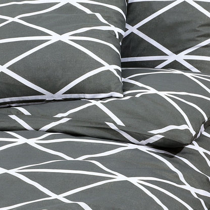 Duvet Cover Set Grey 135x200 cm Cotton - OLBRIT