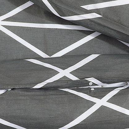 Duvet Cover Set Grey 135x200 cm Cotton - OLBRIT